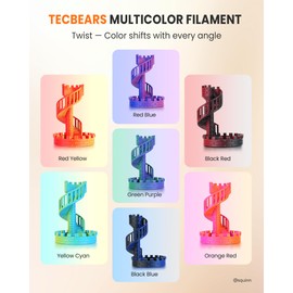 TECBEARS Dual Color PLA Filament 1.75mm, Matte PLA 3D Printer Filament, Dimensional Accuracy +/- 0.02 mm, 1KG Spool(2.2 lbs),PLA Matte Filament (Black Blue)