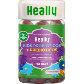 Gomitas Probióticos Niños Inulina y Lactobacillus HEALLY KIDS  72 Gomitas, Probióticos y Prebióticos, Bienestar Digestivo Diario, Sin Gluten, Sabor...