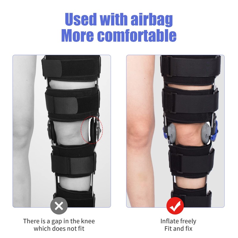 Hinged Knee Brace ROM Post Op Knee Immobilizer Adjustable Knee