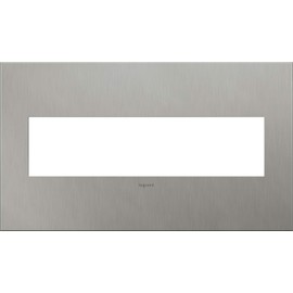 Adorne AWC4GBS4 4-Gang Wall Plate in Brushed Stainless Steel