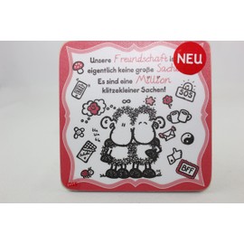 Sheepworld - 45465 - Coaster Sheep, "Unsere Freundschaft ist eigentlich keine große Sache.Es sind eine Million Klitzekleiner Sachen!" Cork, 9.5 cm x 9.5 cm