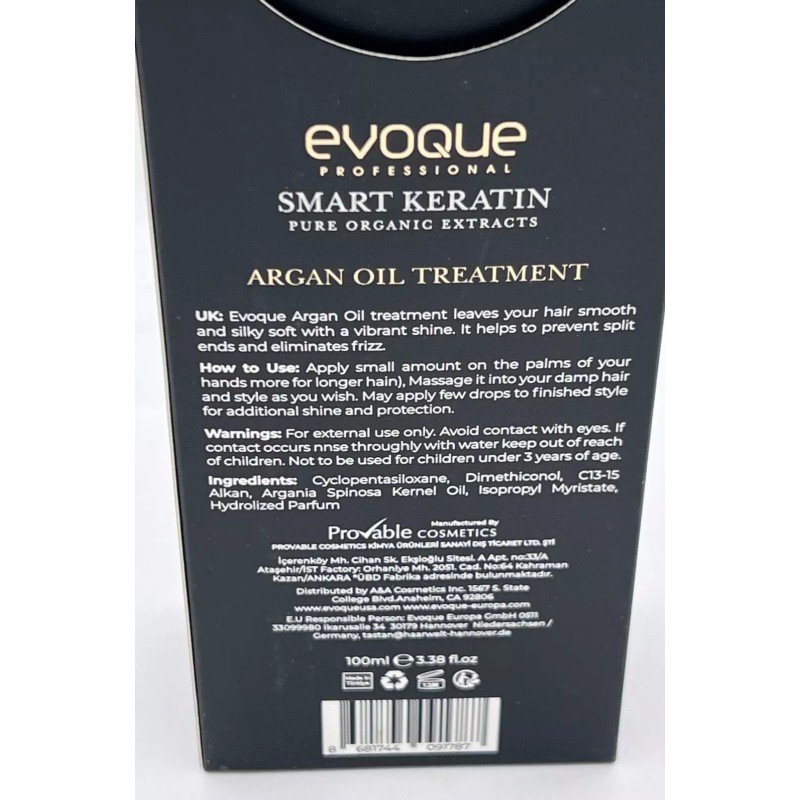 EVOQUE SMART KERATIN PURE ORGANIC EXTRACTS ARGAN OIL TREATMENT -2
