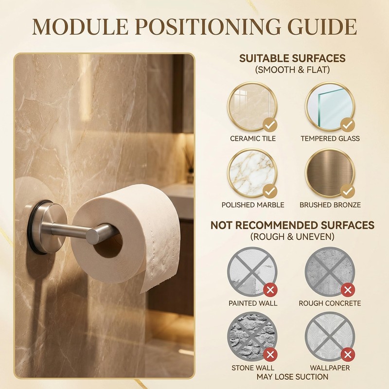 Suction-Cup-Toilet-Paper-Holder, No Drill Wall Mount Toilet Paper Holder