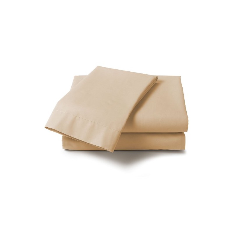 Percale Fitted Sheet Pastel, Polyester-Cotton, Coffee, King