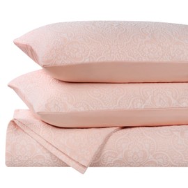 Superior 3 Piece Bedspread Set, Home Bed Decor, Decorative Bed Spread, 2 Pillow Shams, Medium Weight Blanket, Floral Matelasse Coverlet, Bedding Essentials, Enzy Collection, Full, Pink