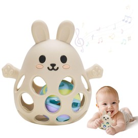 Tiusixsy Teething Ring Baby Toy, Beißring baby, Greifball Für Babys, Montessori Beißring Rassel Babys, BPA-frei Zahnen und Greifling für Baby, für Sinnes und Kauentwicklung,für Neugeborene Kleinkinder