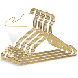 Gold Aluminum Hangers, 16.5 Inch Smooth and Durable Metal Shirt Dress Hanger, Lightweight and Sturdy Metal Hanger for Suit Jackets and Casual Pants (20 Pack)
