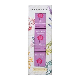 Baudelaire Wild Rose Artisan Travel Soap, 1.7-ounce (3 Pack), For Everyday Use, Bathroom Use, Skin Care, Made in France