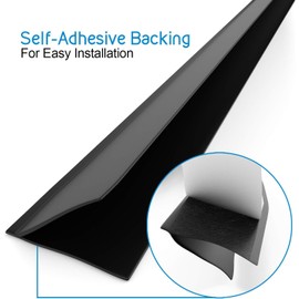 TMH Fin Shaped, Silicone Weather Stripping Door Seal and Window Seal, Self Adhesive (Black)