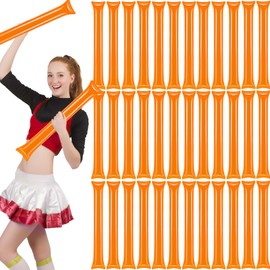 cssopenss 50 PCS Orange Thunder Sticks Thicken Plastic Cheersticks Inflatable Thunder Sticks Sporting Events Team Spirit Cheersticks Sporting Cheers Basketball Football Dance Party(orange)