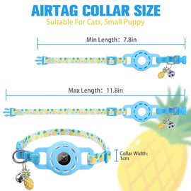 BINGPET AirTag Cat Collar with Bells, Upgraded Safety Elastic Cat Collar with Airtag Cat Collar Holder, Anti-Lost Cat Collars for Girl Boy Cats, Anti-Suffocation Kitty Puppy Collars