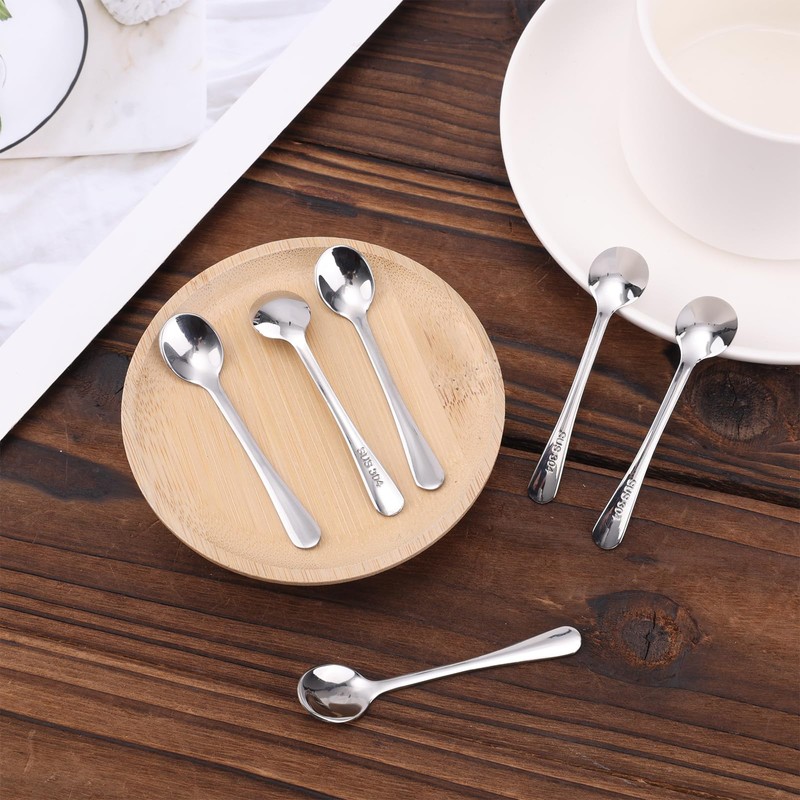 6pcs Tiny Stainless Steel Spoons, 3x0.6 Inch Mini Condiment Spoons