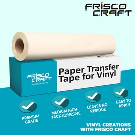 Frisco Craft 12" x 100ft Roll of Paper Transfer Tape for Vinyl, Premium-Grade Vinyl with Lay Flat Easy-Apply Adhesive - Crafts, Decals, and Letters