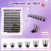 SASHA Kit de Pestañas Postizas DIY, 144 Pestañas Individuales Racimos