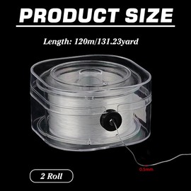 PH PandaHall 262 Yards Elastic String for Bracelets, 2 Rolls 0.5mm Round Beading Thread Clear Jewelry String Seed Bead Thread Stretchy Bracelet String Cord for Friendship Bracelets Necklaces