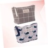 IWOWHERO 2pcs Canvas Makeup Bags Multi Function Toiletries Holders with