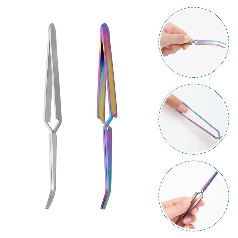 FOMIYES 2Pcs Nail Shaping Tweezers Pinch Nail Tool Stainless Steel