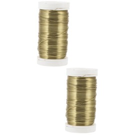 TEHAUX 2 Rollen verzinkter Draht, Gartenschnur, Pflanzenschnur, Gartenschnur, Pflanzenbefestigung, Drahtstifte, Pflanzenbindung, Weinrebe, Draht für Handwerk, Eisen, Gold