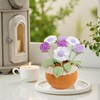 Knitting Crochet Flowers Potted Plants Handmade Knitted Rose and Daisy