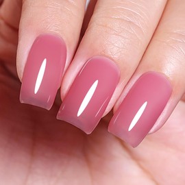 Jelly Gel Polish, Rose Pink Jelly Nail Gel Polish Translucent Spring Summer Sheer Soak off UV LED for Nail Art DIY Manicure 0.5 Fl Oz