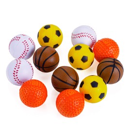 CHIWAVA 12 Pack 1.6 Inch Soft Rubber Foam Cat Toy Ball Sponge Sport Balls Kitten Interactive Toy Assorted Color