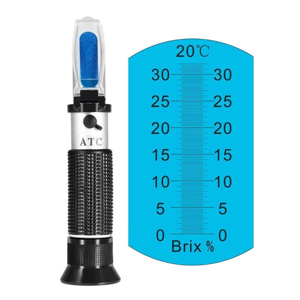 Meichoon Refractómetro Brix 0 ~ 32% con refractómetro digital ATC para azúcar, alimentos, frutas, bebidas miel DH14