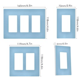 Light Blue Light Switch Cover Receptacle Outlet Wall Plate 1 Gang Screwless Decorator Wallplates Cover Home Decor H4.6xL2.9 inch