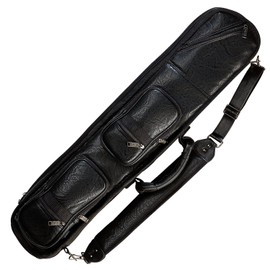 Pro Series LC-3 Premium Soft Black Leatherette Pool Cue Case, Black