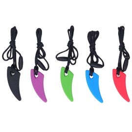 VGEBY Collar para Masticar Sensorial, 5 Piezas Mordedor con Silicona Segura para Autismo y TDAH - Alivio de Ansiedad y Estimulación Oral