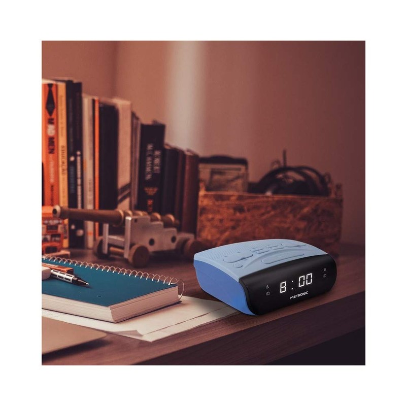 Metronic Radio/Alarm Clock Grey/Blue
