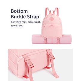 Drawstring Backpack Sports Gym Bag with Yoga Mat Strap, Water-Resistant String Backpack Cinch Bag with Mesh Pocket