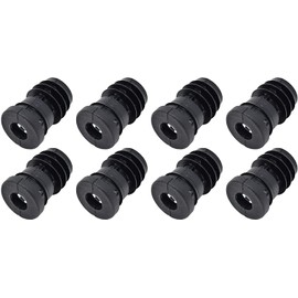 Design61 8 x Threaded Plugs Adjusting Plugs for Round Pipe with Inserted Metal Nut Diameter 25 mm 2.5 mm with M8 Internal Thread
