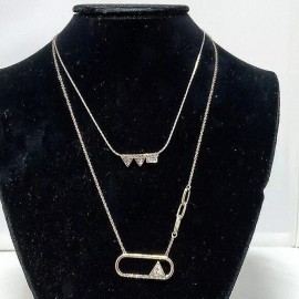 French connection rose gold crystal 2 strand necklace NWT