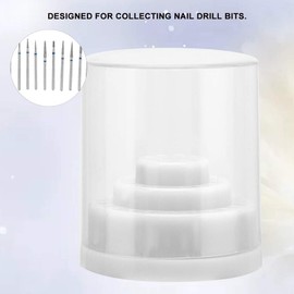 Nail Drill Holder, 48 Holes Dustproof Stand Display Organiser Box Container for Nail Drill Manicure Tools (White)