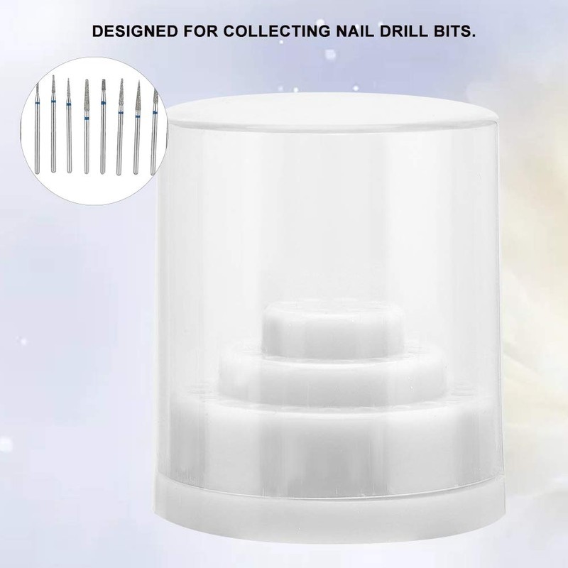 Nail Drill Holder, 48 Holes Dustproof Stand Display Organiser Box