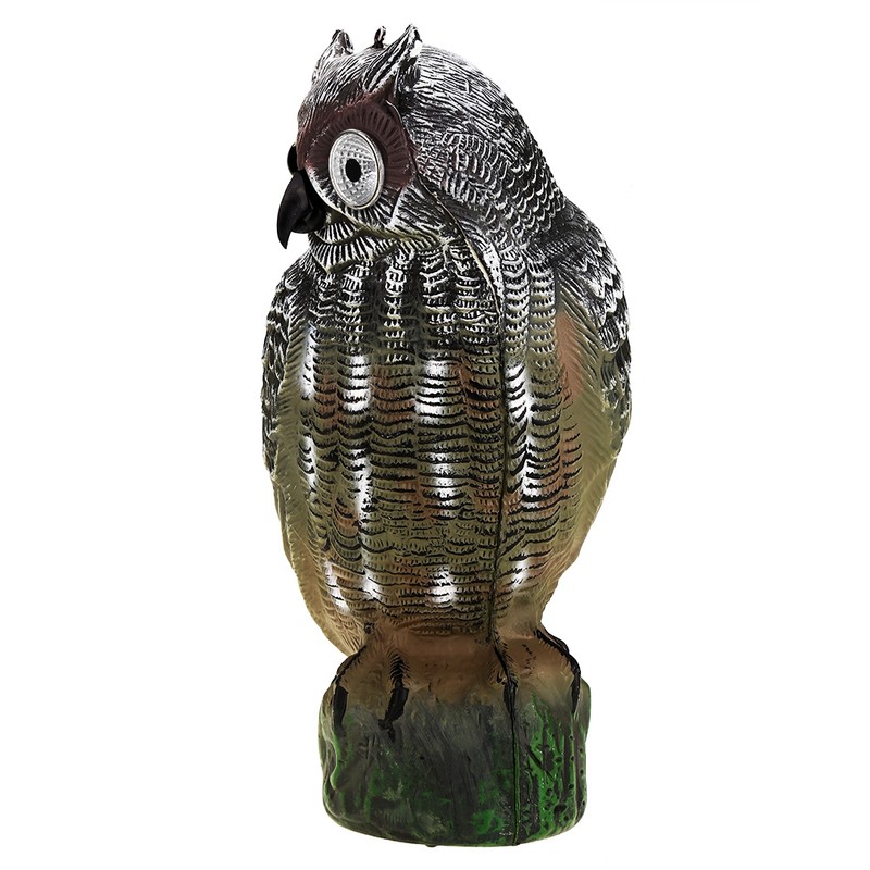 Solar Powered Owl Hunting Decoy Bird Scarer Deterrent Pest Control