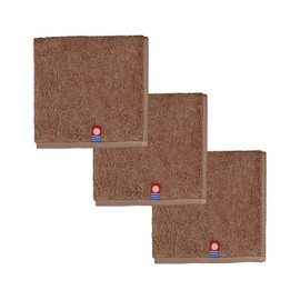 Handkerchief Towel, Imabari Towel, Handkerchief, Set of 3, Thick, 9.8 x 9.8 inches (25 x 25 cm), Plush, Water Absorbent, 100% Cotton, 3 x Tyramis