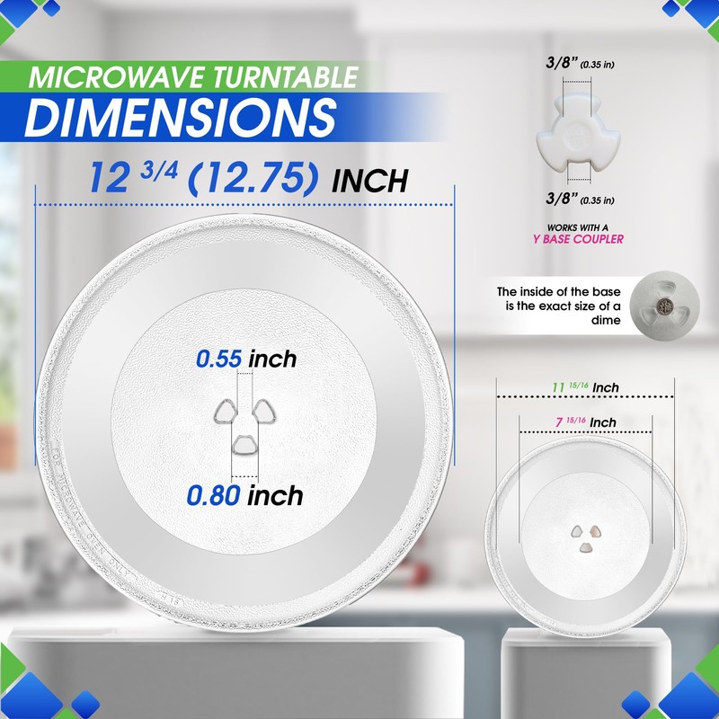 Microwave Plate Replacement 12.75 inch Fits GE WB49X10129 and WB49X10074
