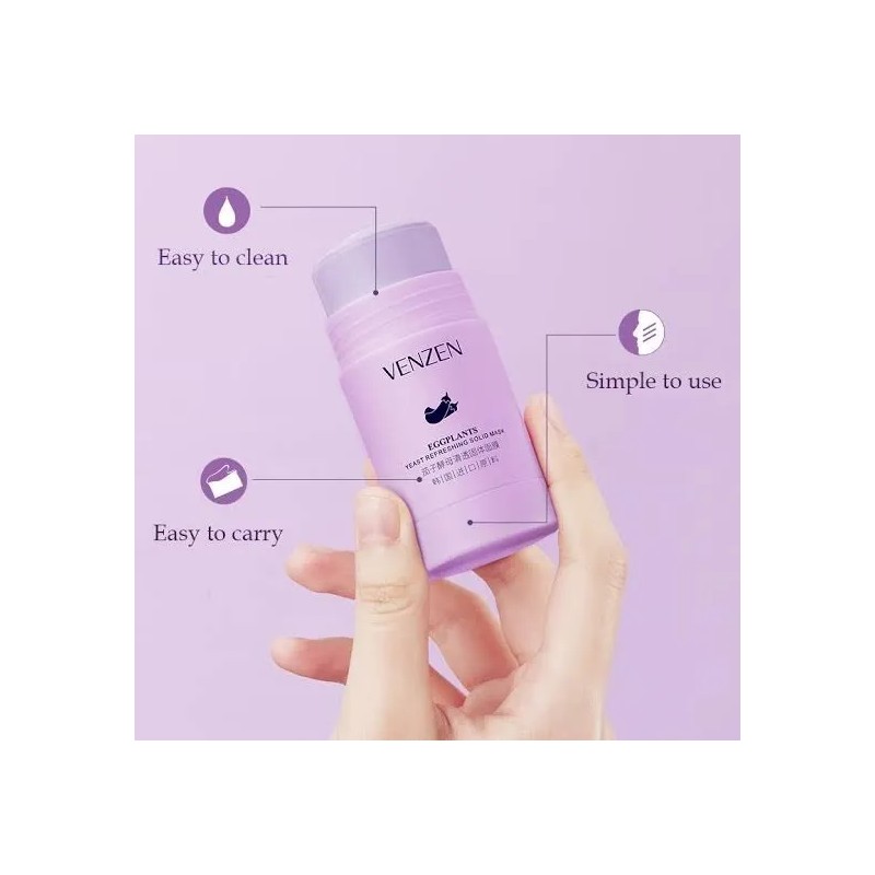 Mascarilla Facial Sólida Veze Eggplant Berenjena 40g Hidratante Limpieza