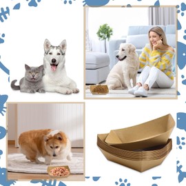 Disposable Pet Food Bowls, Thickened Disposable Pet Bowls, 50pcs Pet Disposable Feeding Bowls for Wet and Dry Food, Kitten, Puppy (3.3in x 4.9in)