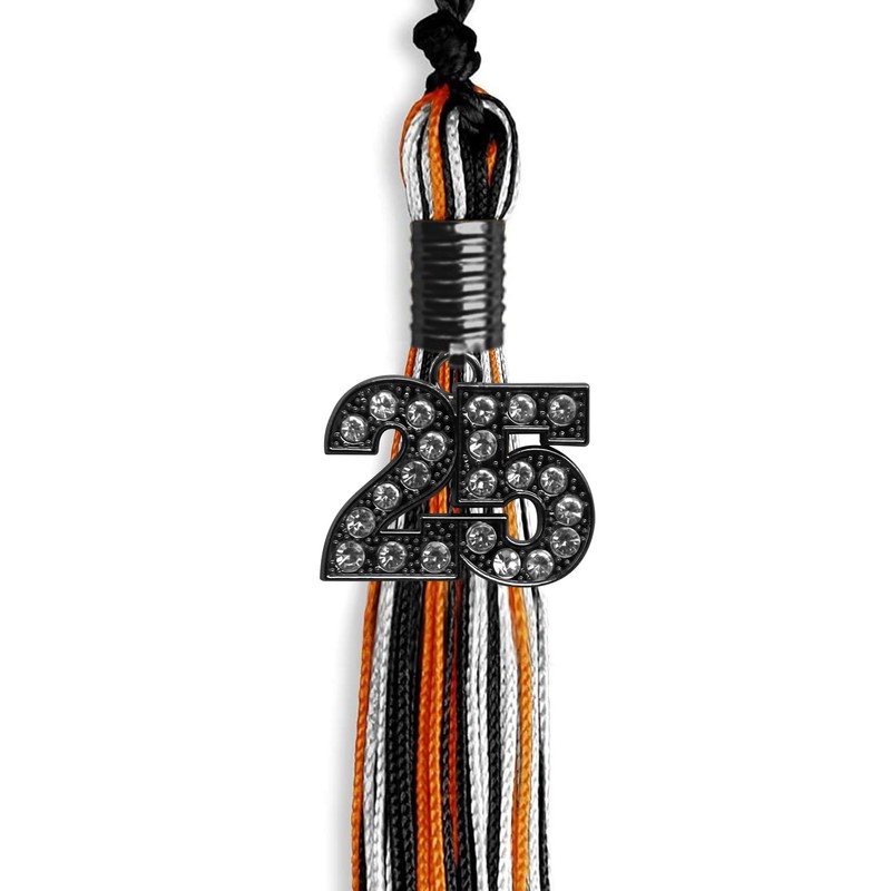 Endea Graduation Mixed Triple Color Tassel with Black Bling Charm