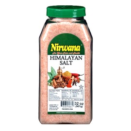 Nirwana Himalayan Pink Salt Fine 32 oz - Plastic Jar - Sourced From the richest mineral mines in the Himalayan Mountains! Crystal Sea Salt for Cooking, Bath, Popcorn, Snacks, and Seasoning - Flaky, & Mineral-Rich – Compatible with Spice Grinders & Salt S