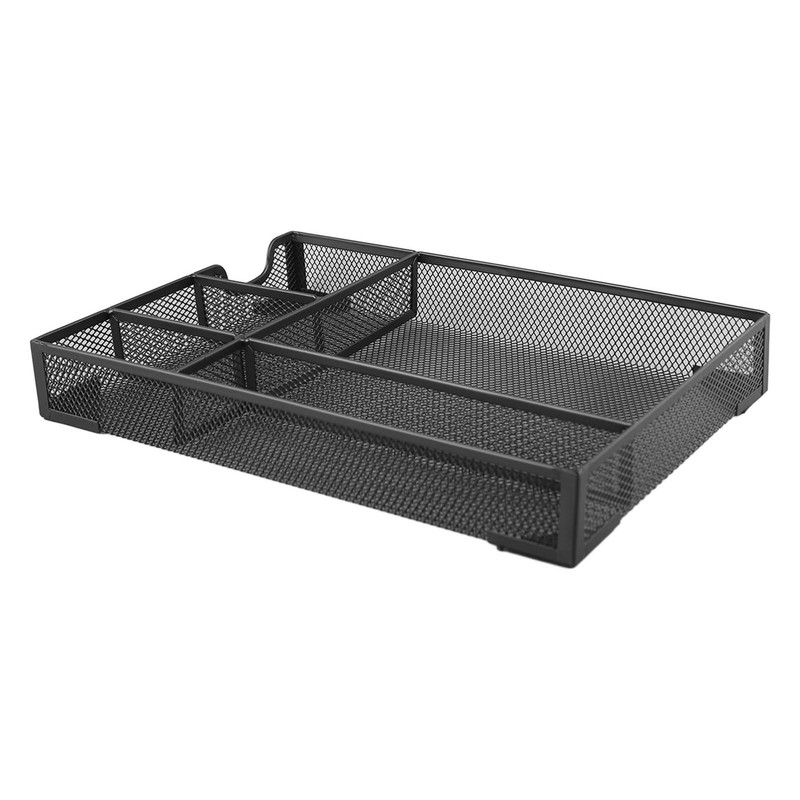 Metal Mesh Drawer Organizer Tray 5 Grids Multipurpose Stable Prevent