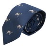 King & Priory Navy Blue Embroidered Cow Tie
