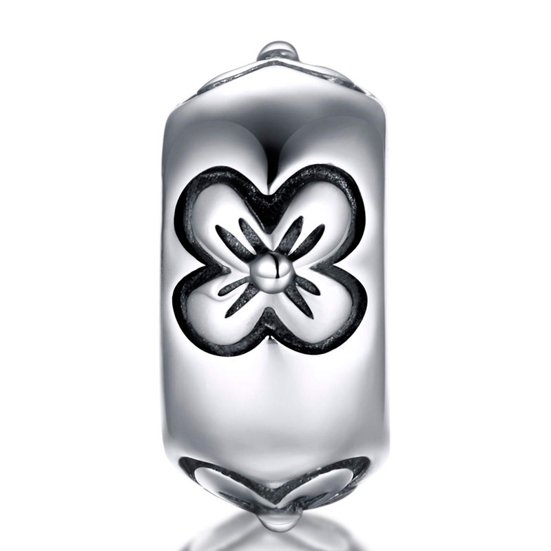 LOVANS 2 PCS 925 Sterling Silver Rubber Spacer Stopper Bead