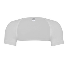 wobera ANGORA Shoulder warmer with ½ sleeves made of virgin wool and silk, natural white