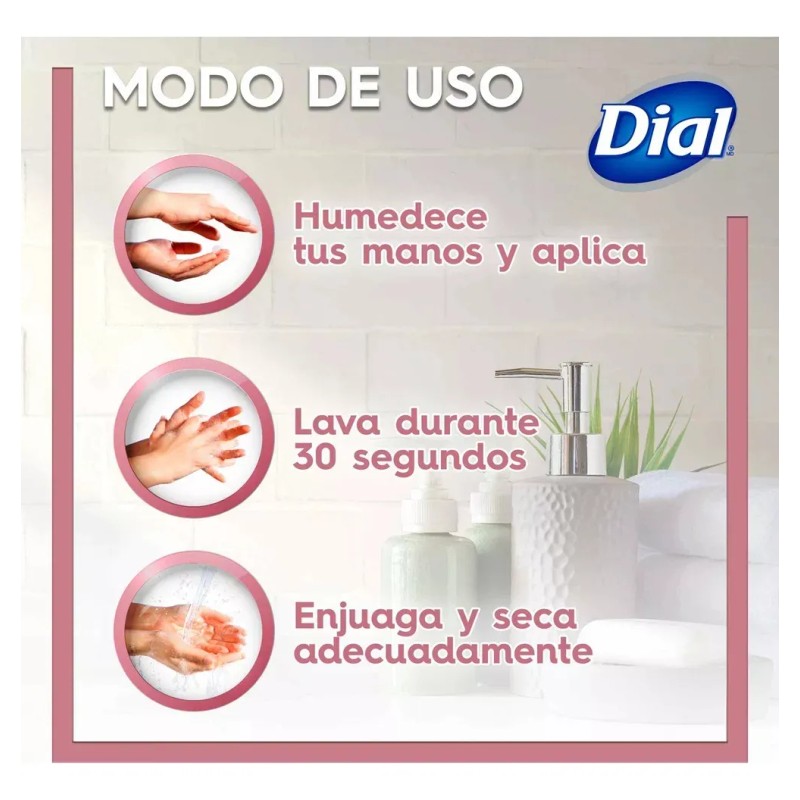 Jabón Líquido Para Manos Minerales Rosados 800 Ml Dial