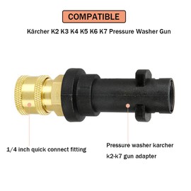 Stone Banks Pressure Washer Gun Adapter with 1/4'' Quick Connect Female Fitting Compatible with Karcher/Kärcher K Series K2, K3, K4, K5, K6, K7 High Pressure Washer