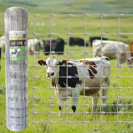 3.2ft X 100ft 14 Gauge Heavy Duty Woven Wire Farm Fence - Close Mesh Steel Wire Animal Barrier for Cattle, Pigs, Sheep, Horses | Rust Proof Deer Fencing & Livestock Protection for Small Farm