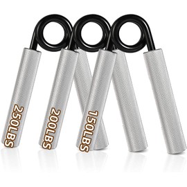 Fortalecedores de Agarre, 3Pcs Manual de Acero de Resorte, Empuñadura, Pinzas para Entrenamiento de Manos 150/200/ 250 lbs para el hogar, gimnasio y oficina